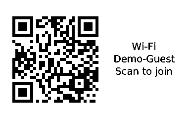 Guest Wi-Fi QR label using fake Demo-Guest credentials
