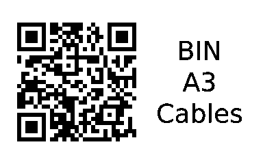 Inventory label with a bin A3 QR code